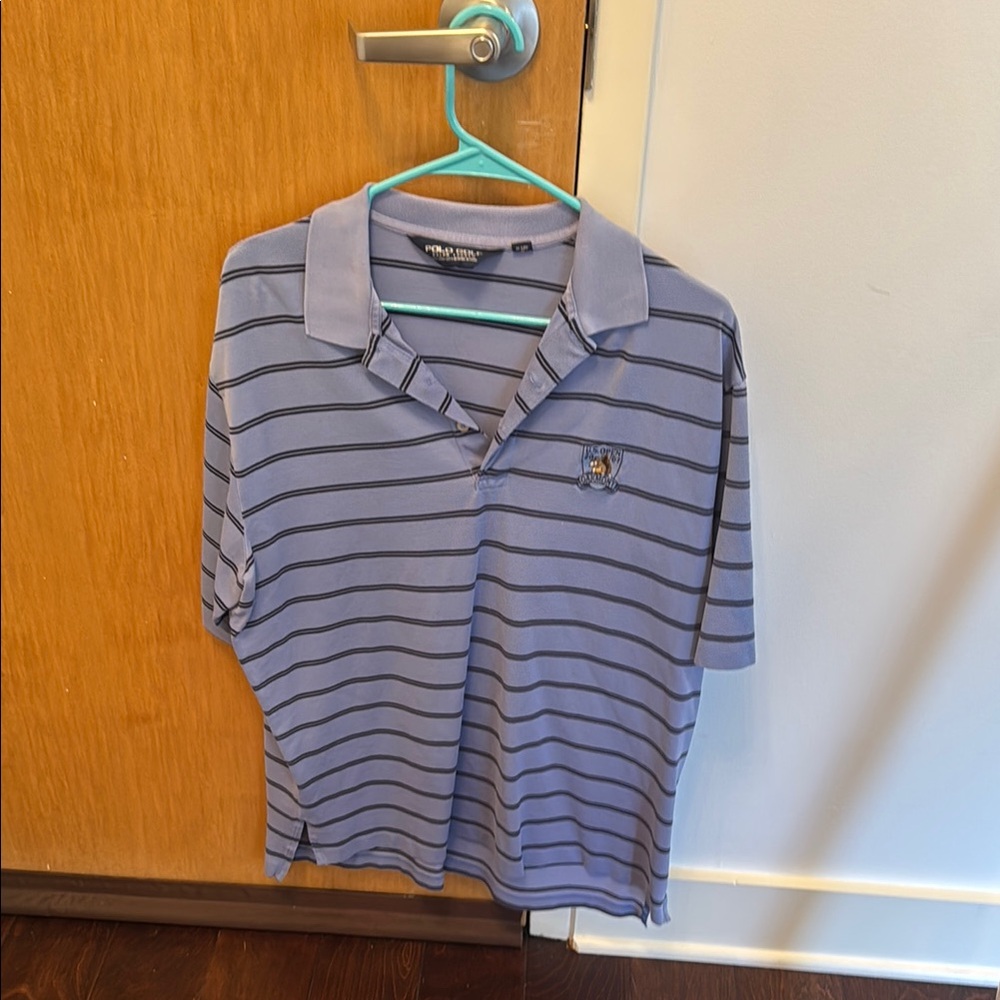 Polo Ralph Lauren Blue Striped Polo Shirt Oakmont Country Club